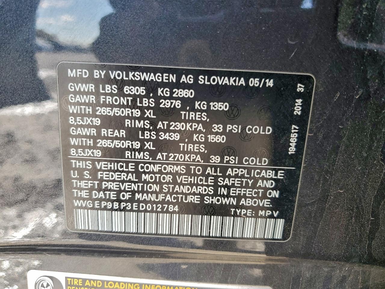 2014 VOLKSWAGEN TOUAREG V6 TDI photo 13