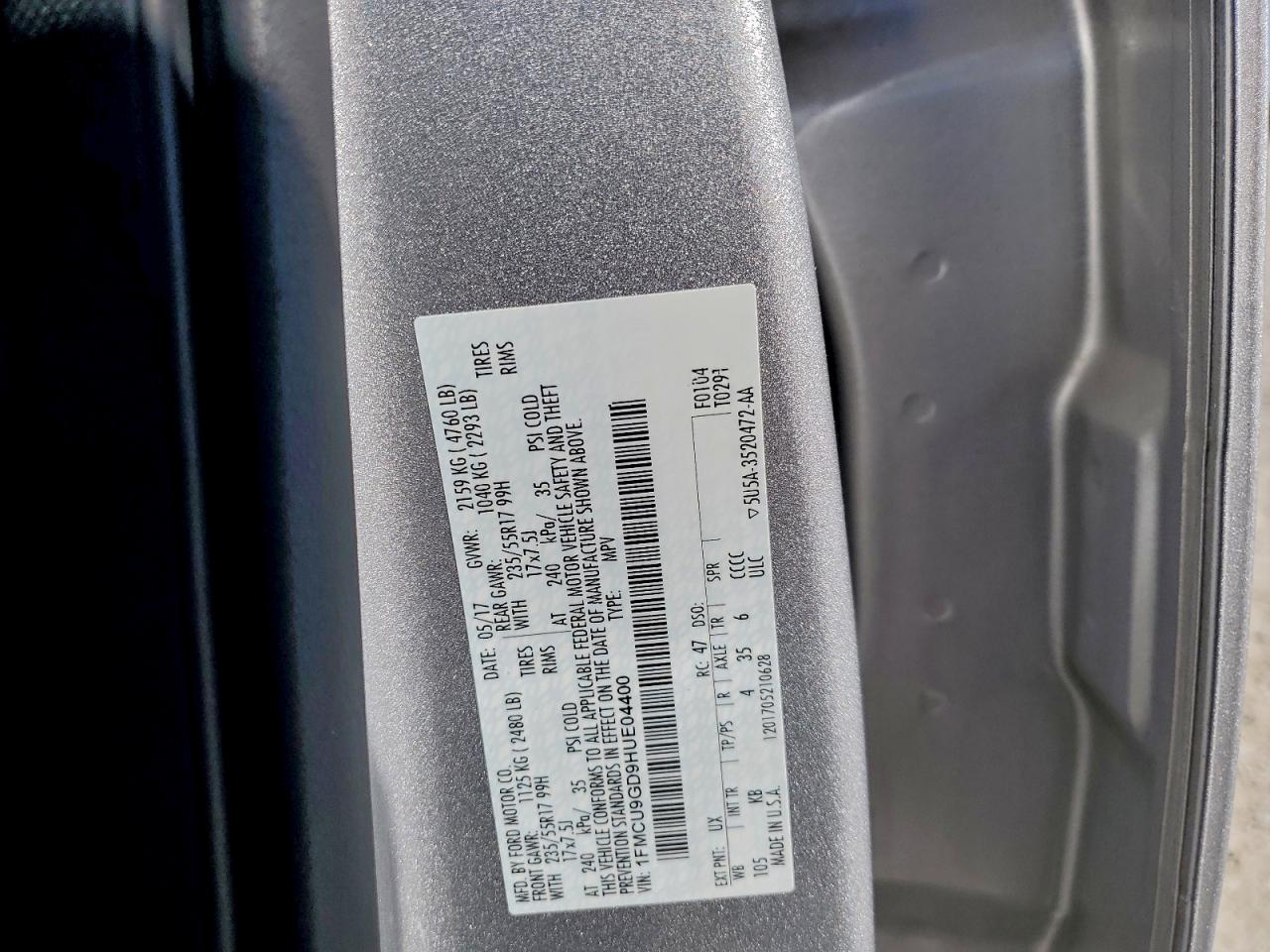 2017 FORD ESCAPE SE photo 14