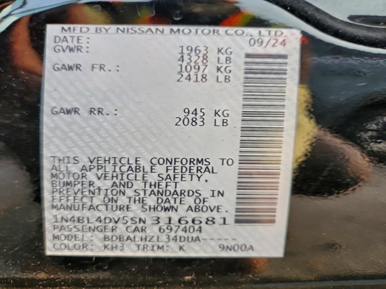 2025 NISSAN ALTIMA SV photo 12