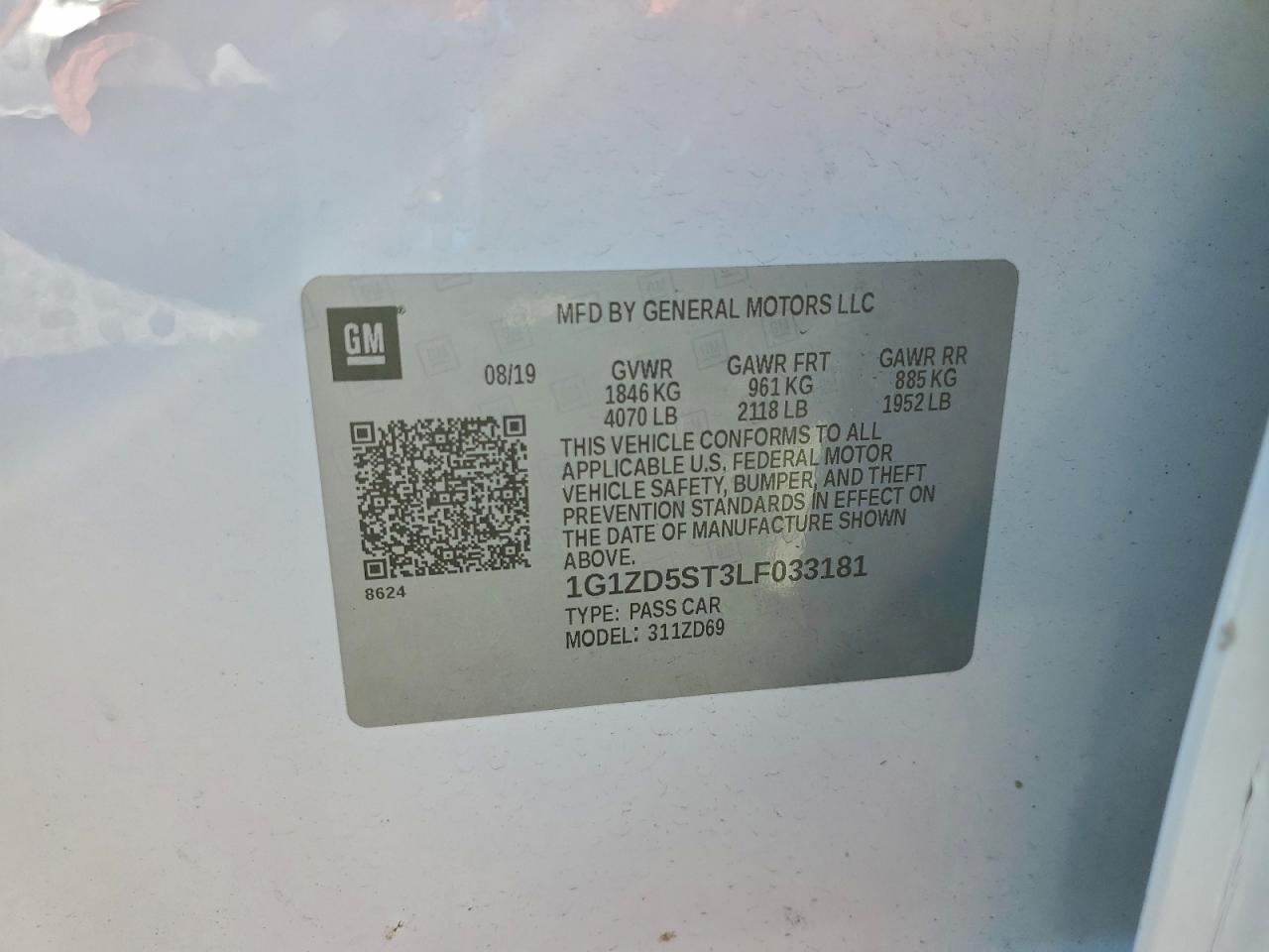 2020 CHEVROLET MALIBU LT photo 12