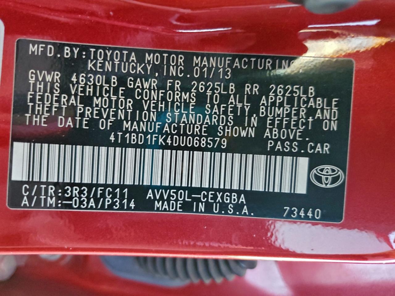 2013 TOYOTA CAMRY HYBRID photo 13