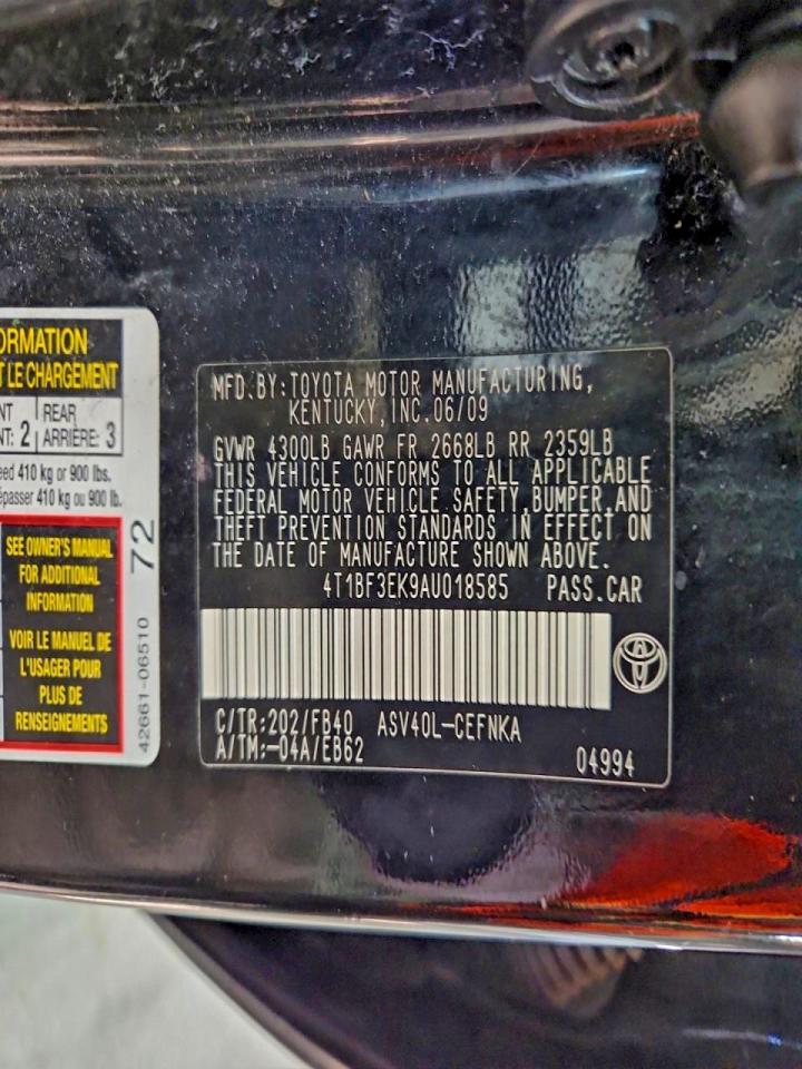 2010 TOYOTA CAMRY BASE photo 12