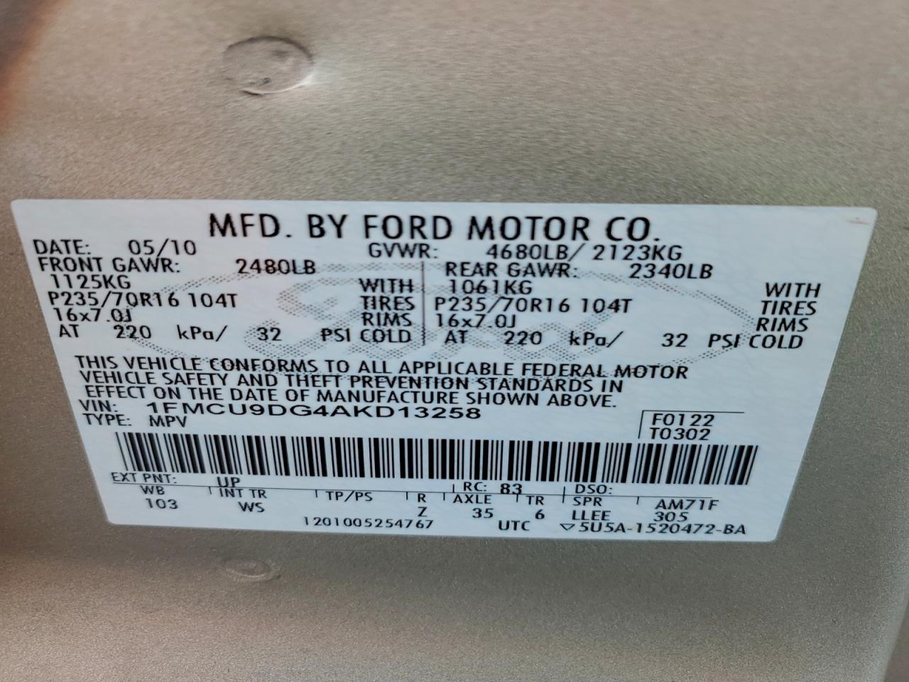 2010 FORD ESCAPE XLT photo 13
