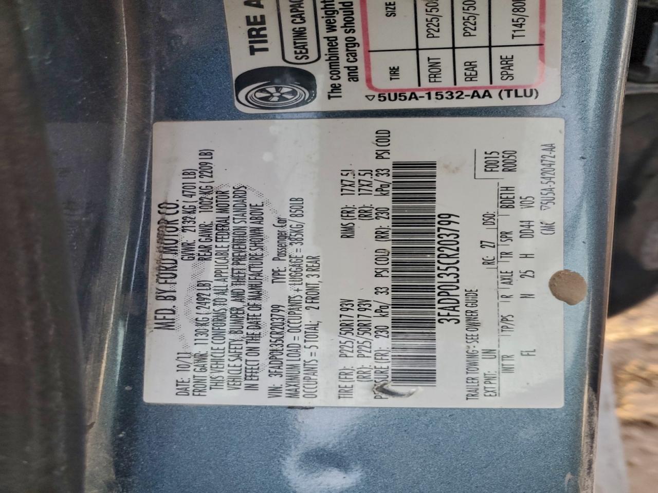 2012 FORD FUSION HYBRID photo 12