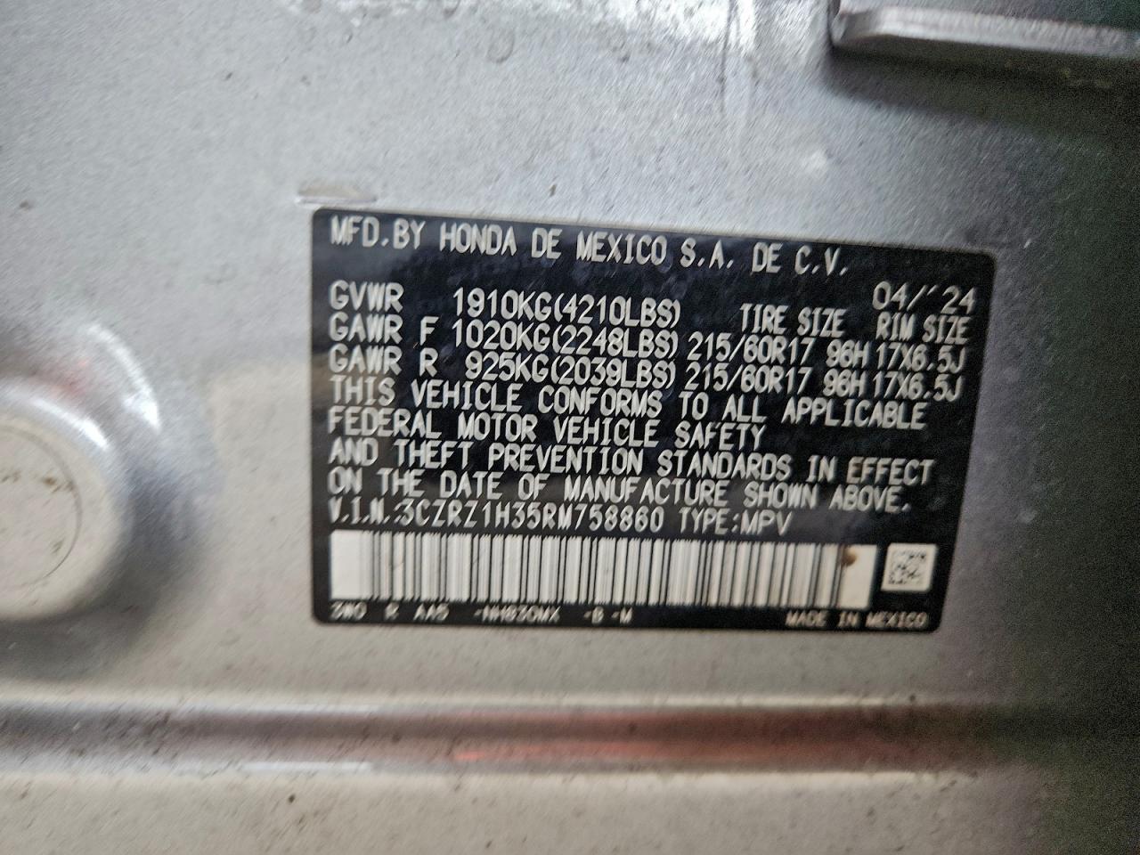 2024 HONDA HR-V LX photo 25