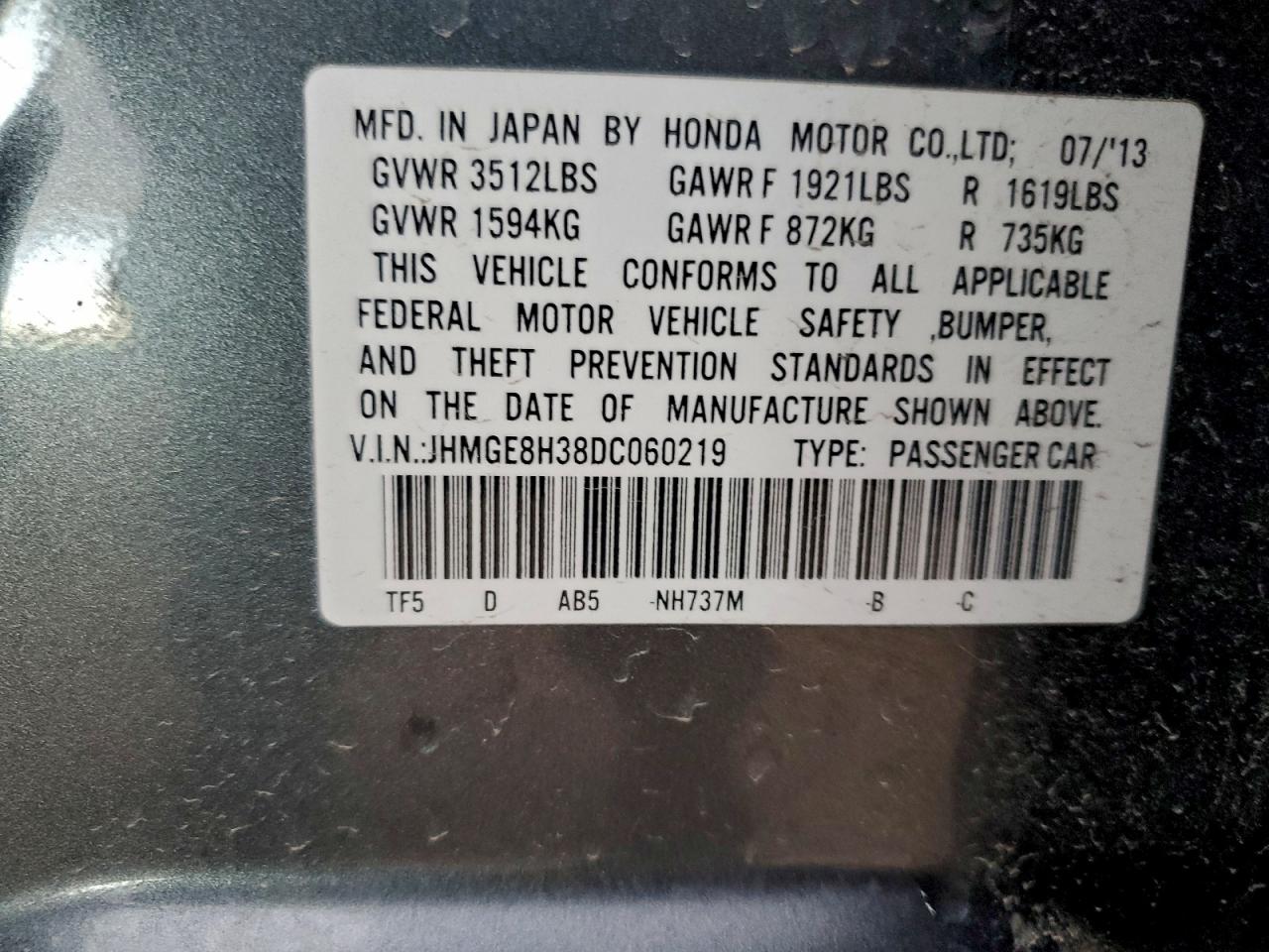2013 HONDA FIT photo 12