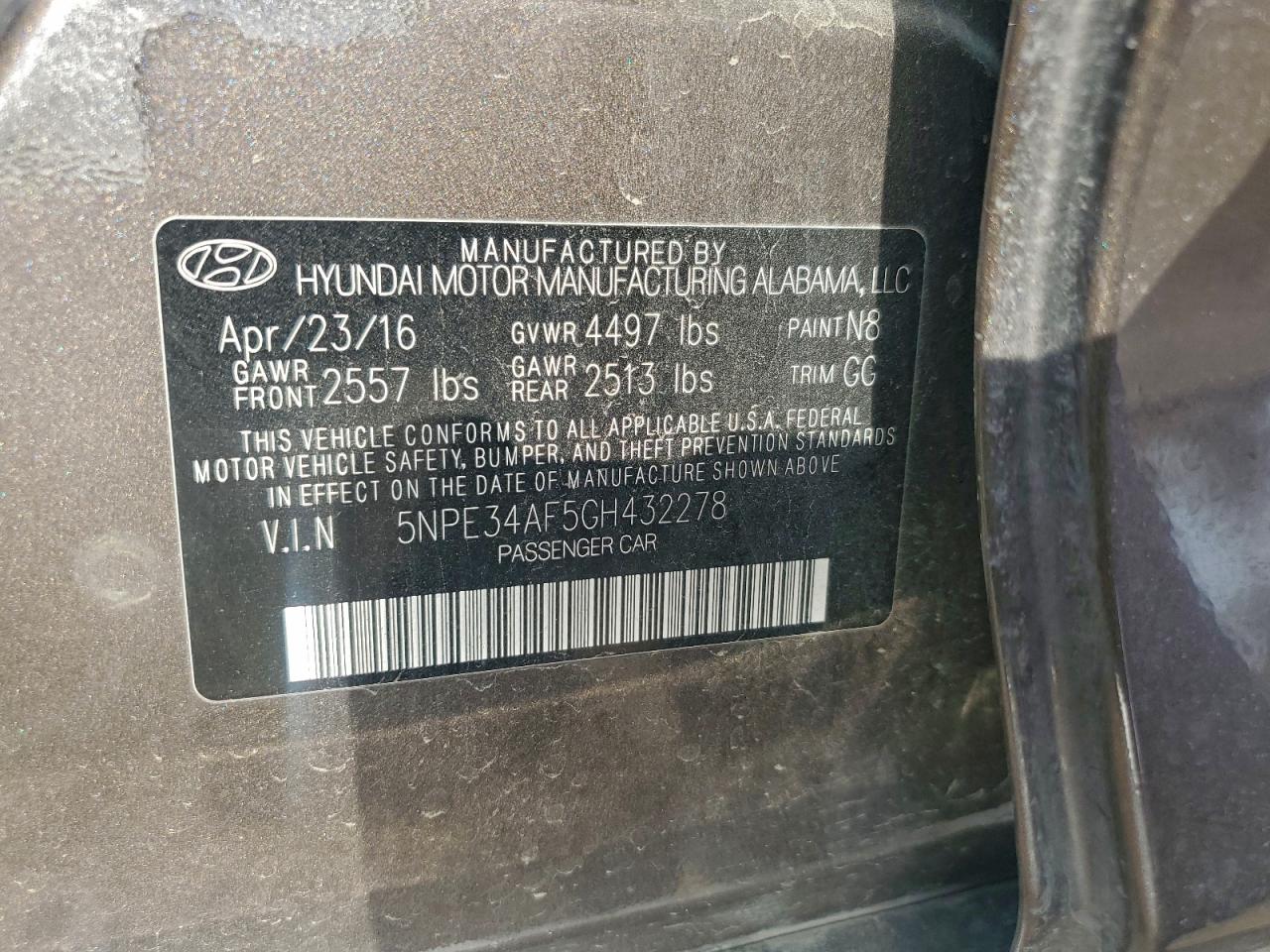 2016 HYUNDAI SONATA SPORT photo 12