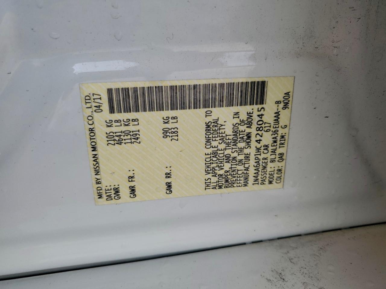2017 NISSAN MAXIMA 3.5S photo 12