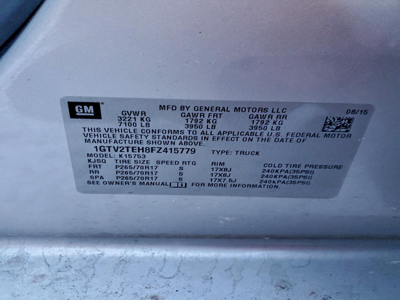 2015 GMC SIERRA K1500 photo 12