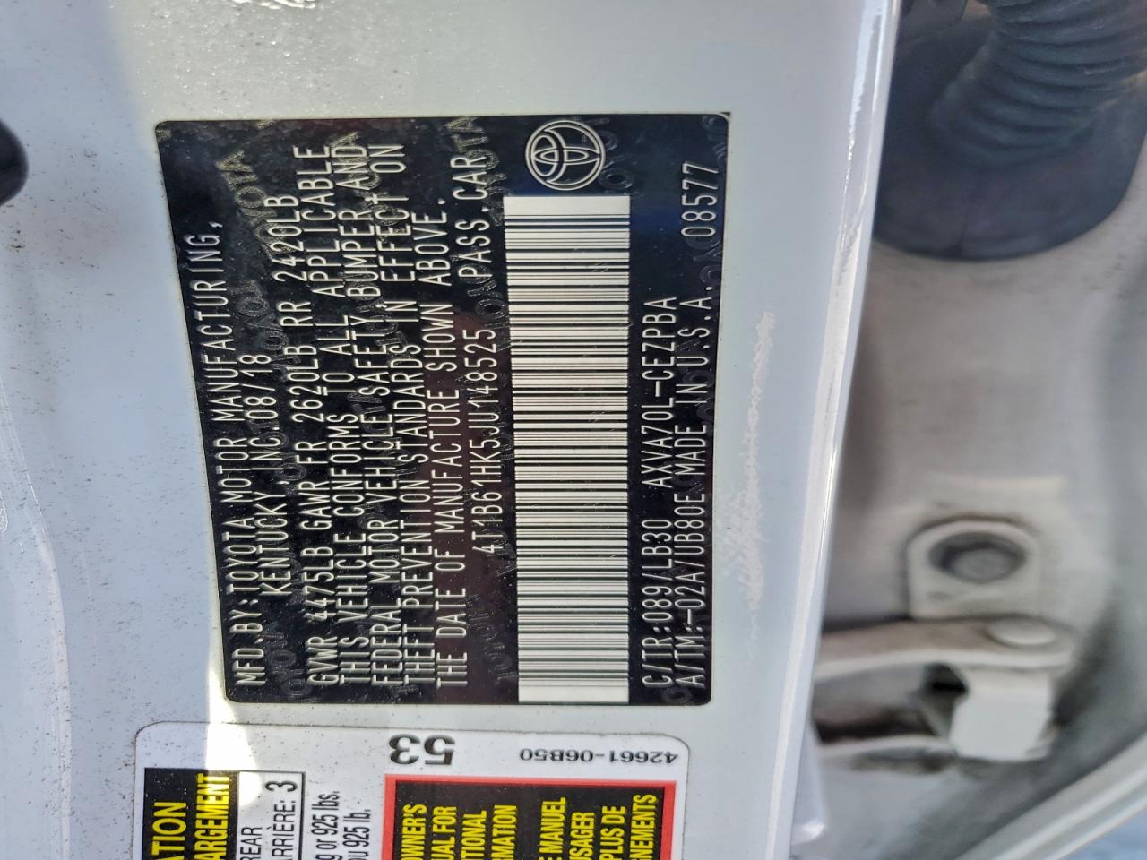 2018 TOYOTA CAMRY XSE photo 12
