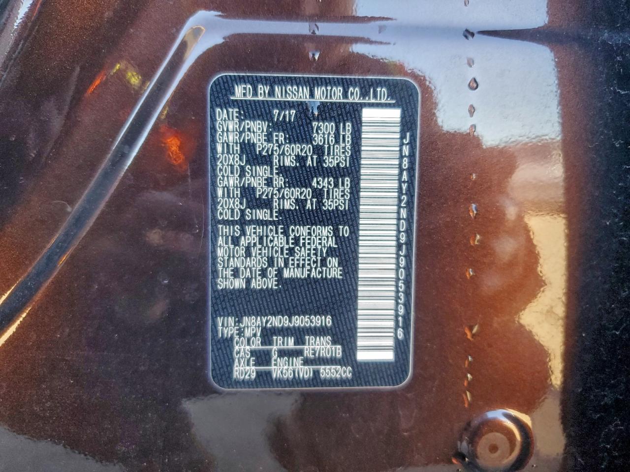 2018 NISSAN ARMADA SV photo 13