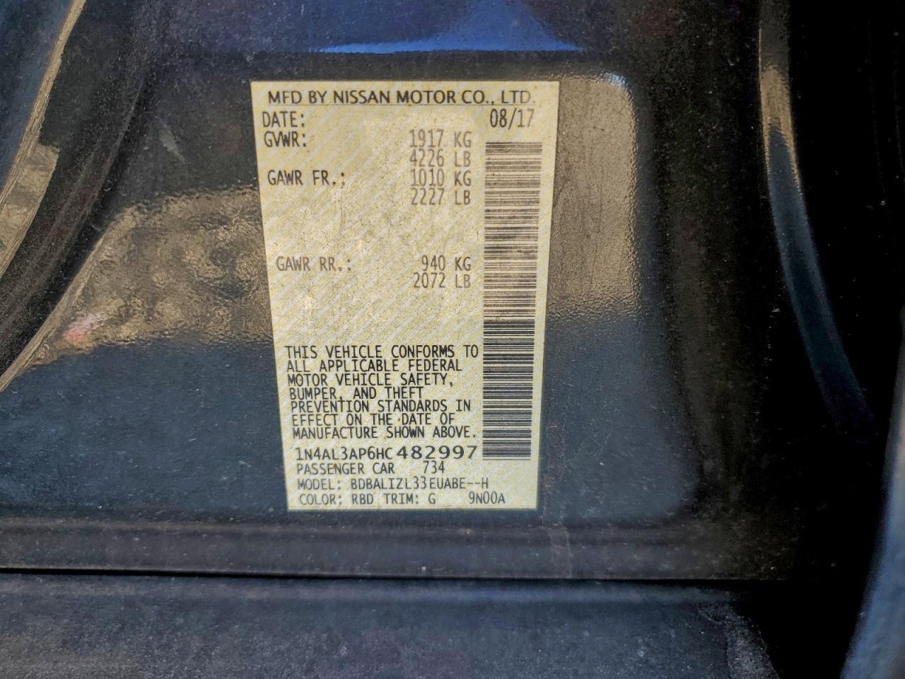 2017 NISSAN ALTIMA 2.5 SV photo 23