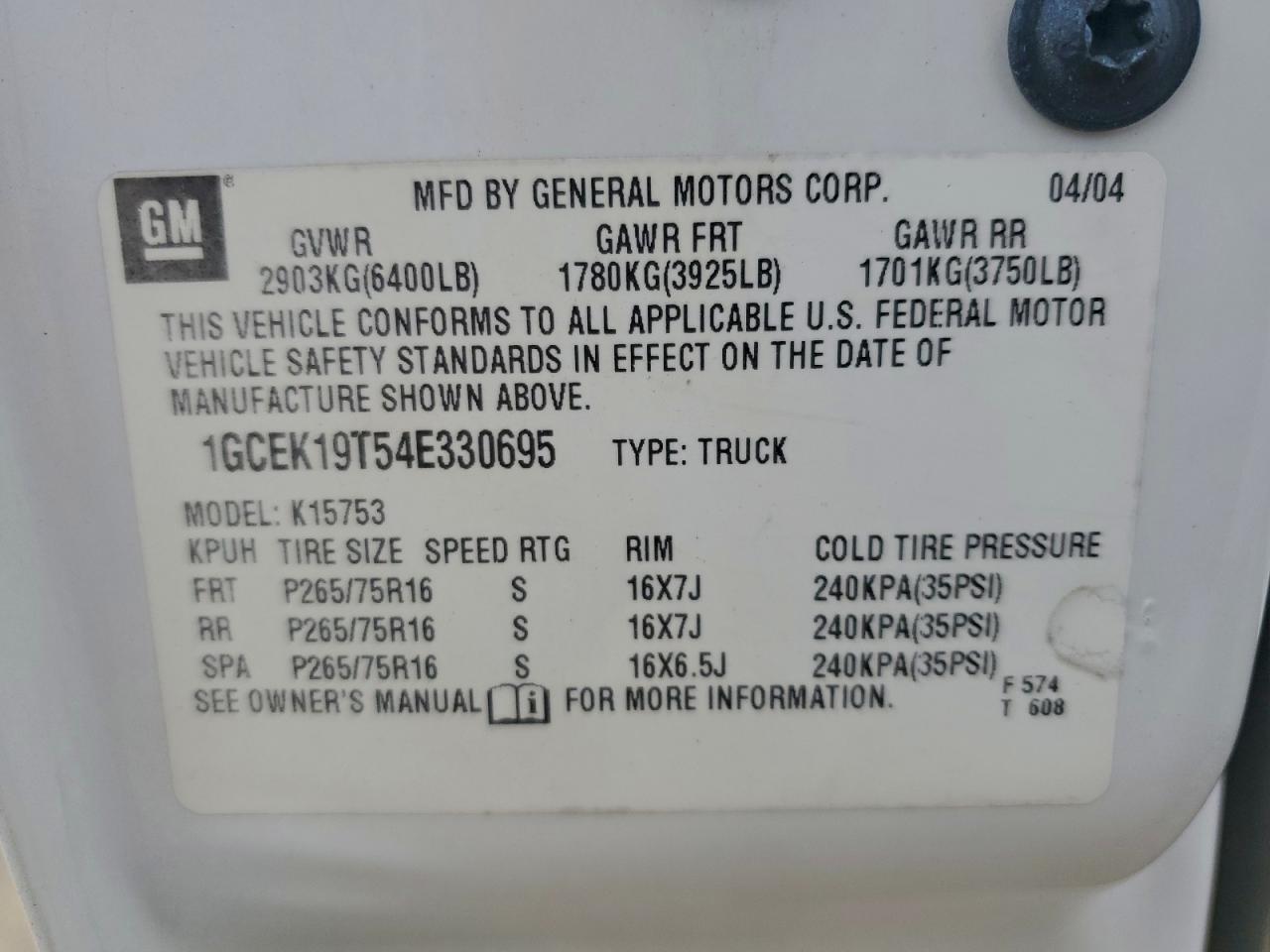 2004 CHEVROLET SILVERADO K1500 photo 23