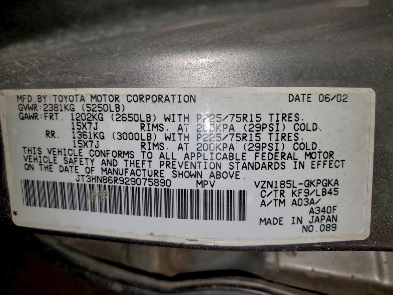 2002 TOYOTA 4RUNNER SR5 photo 37