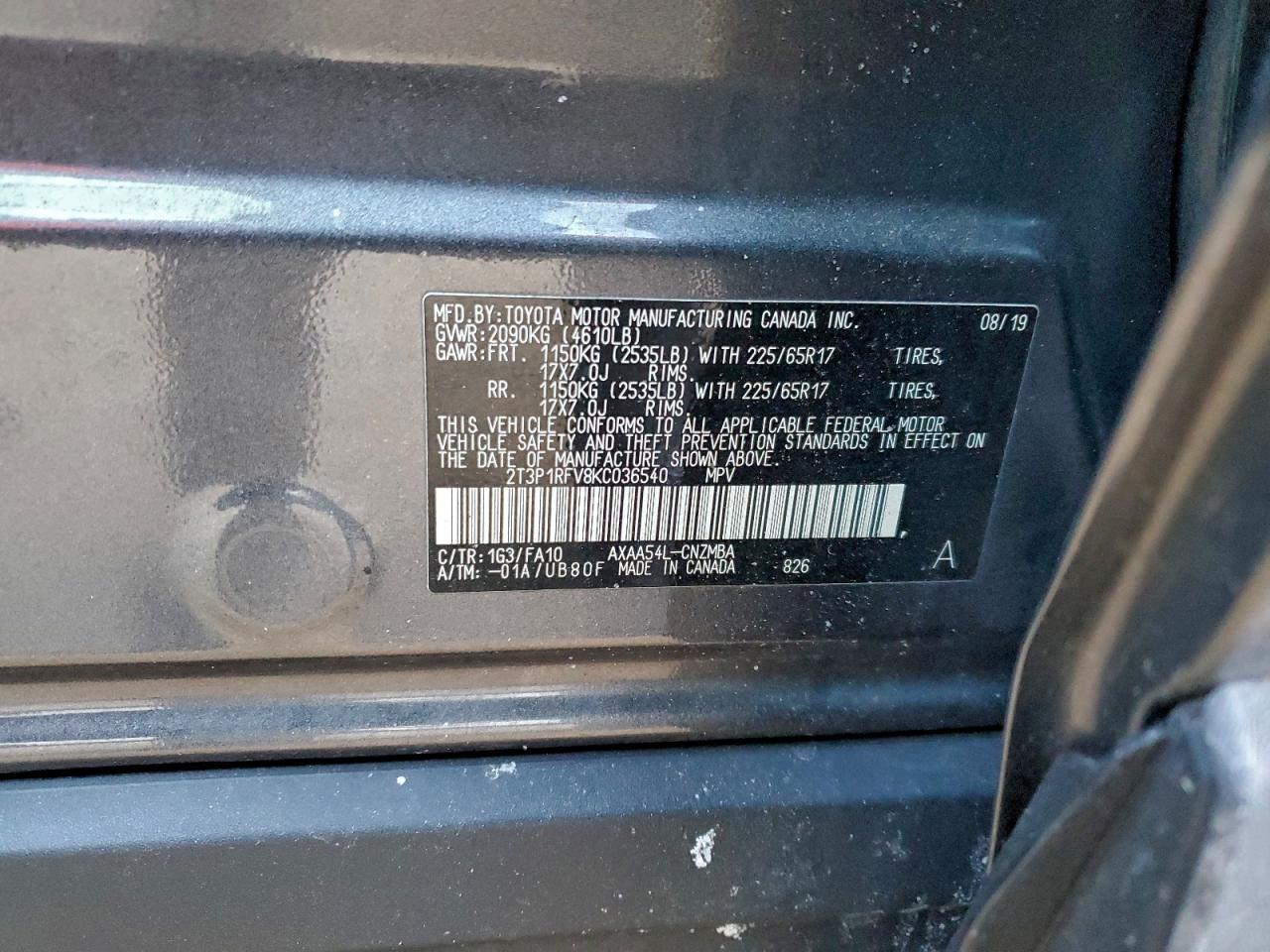 2019 TOYOTA RAV4 XLE photo 13