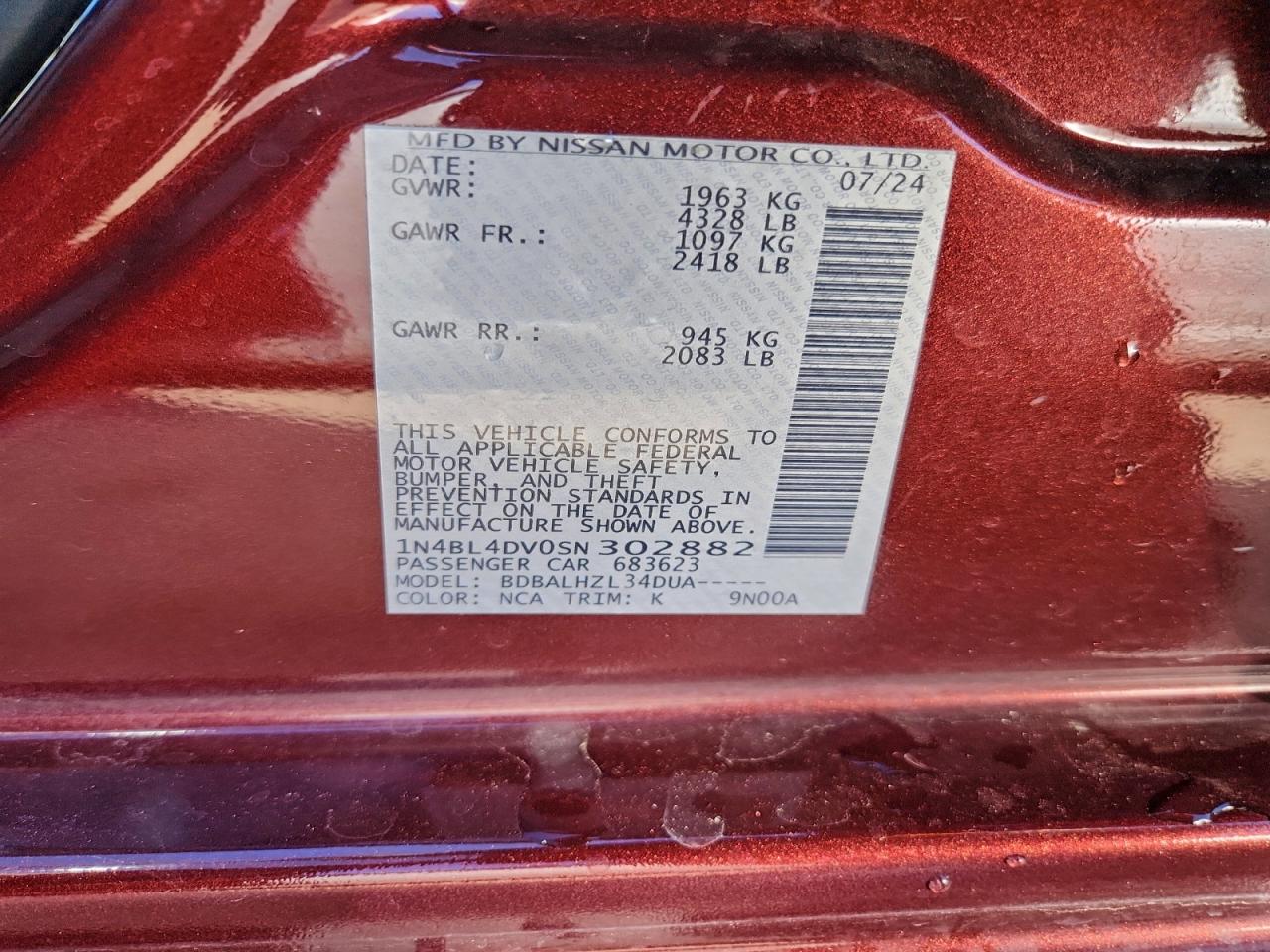 2025 NISSAN ALTIMA SV photo 13