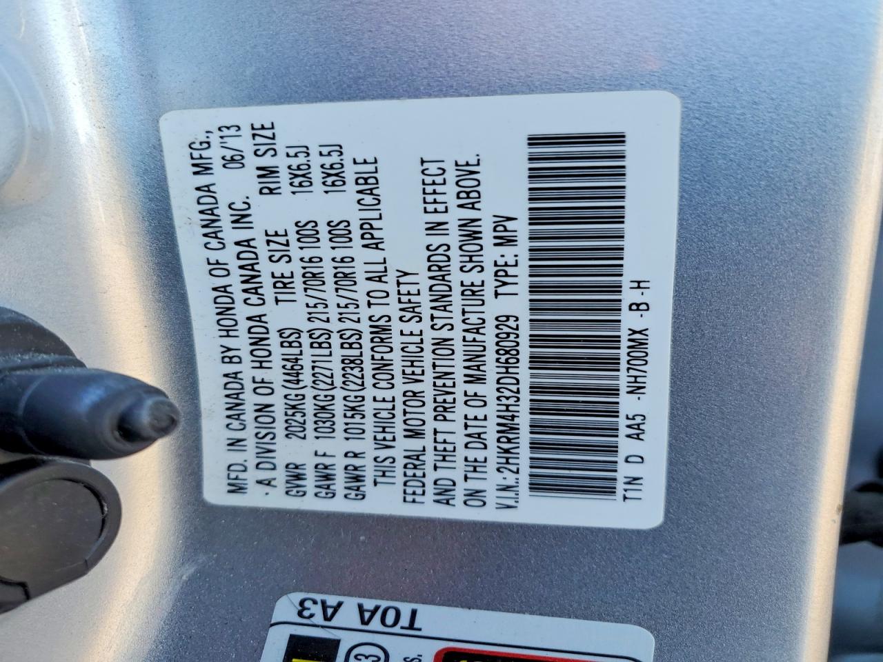 2013 HONDA CR-V LX photo 12
