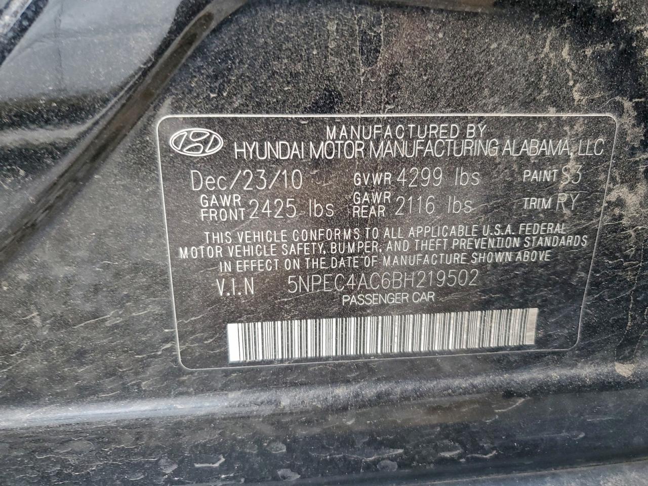 2011 HYUNDAI SONATA SE photo 12