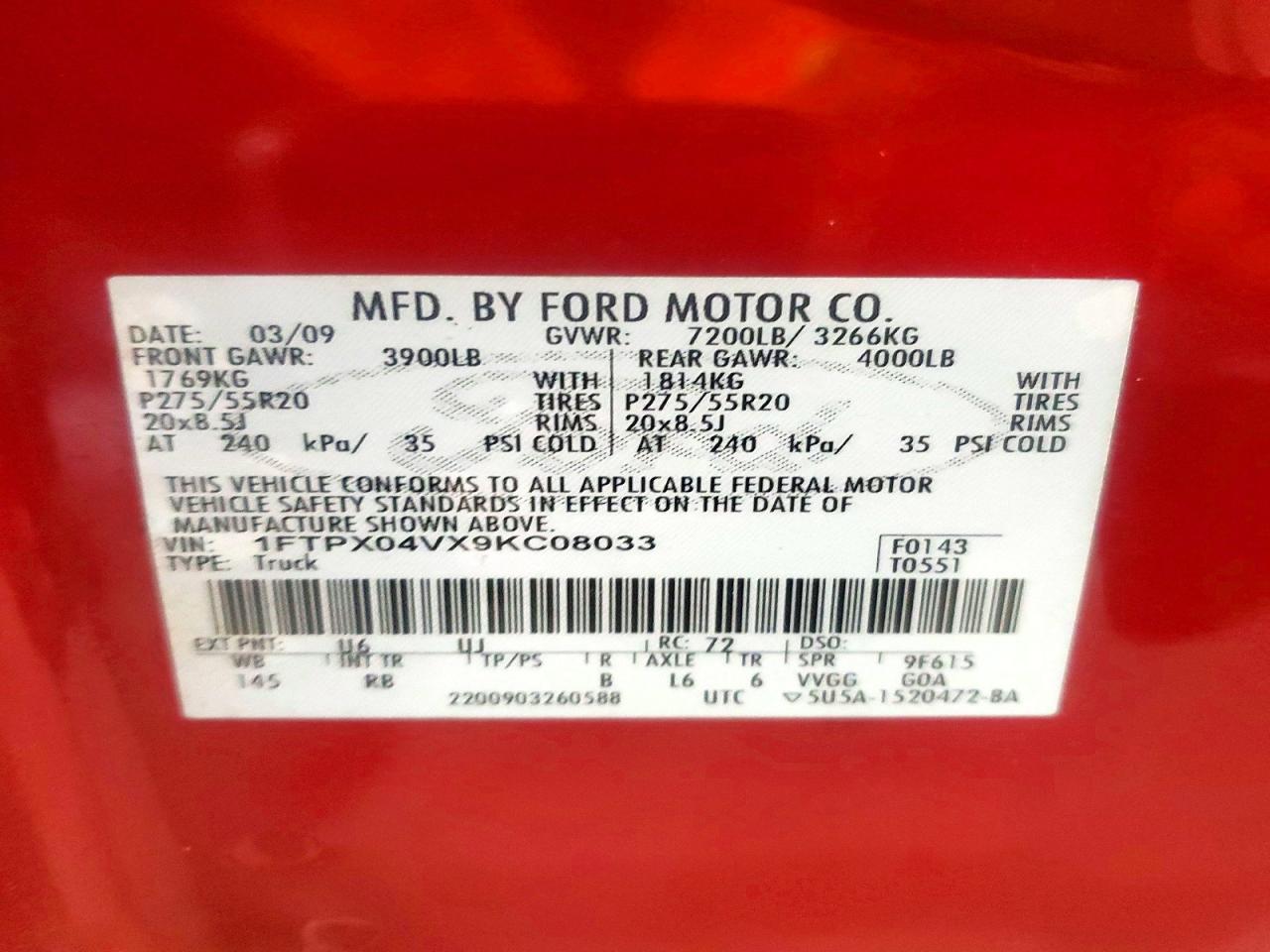 2009 FORD F150 SUPER CAB photo 12