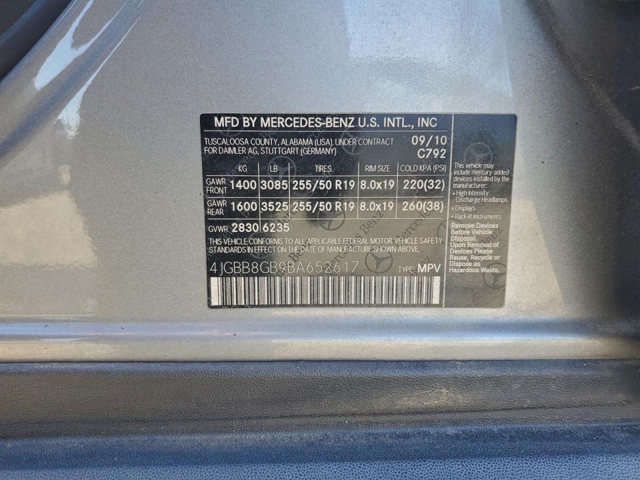 2011 MERCEDES-BENZ ML 350 4MATIC photo 13