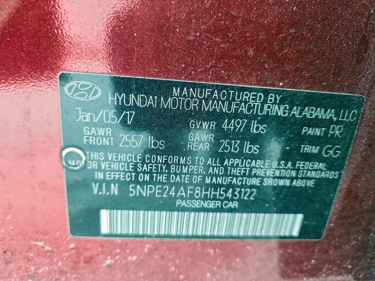 2017 HYUNDAI SONATA SE photo 12