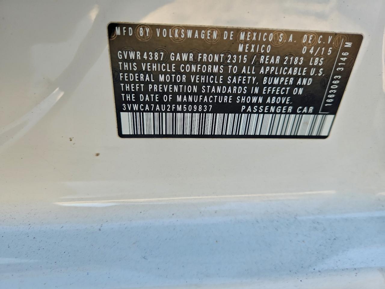 2015 VOLKSWAGEN GOLF SPORTWAGEN TDI S photo 12