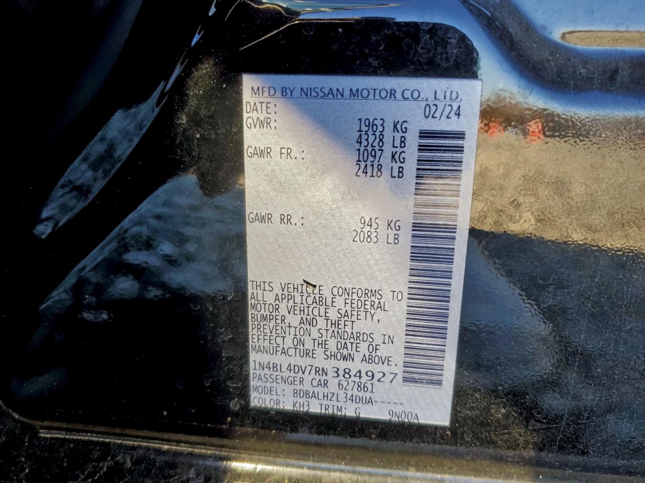 2024 NISSAN ALTIMA SV photo 12