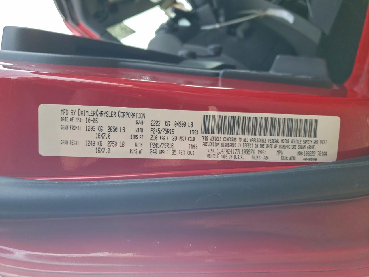 2007 JEEP WRANGLER X photo 14