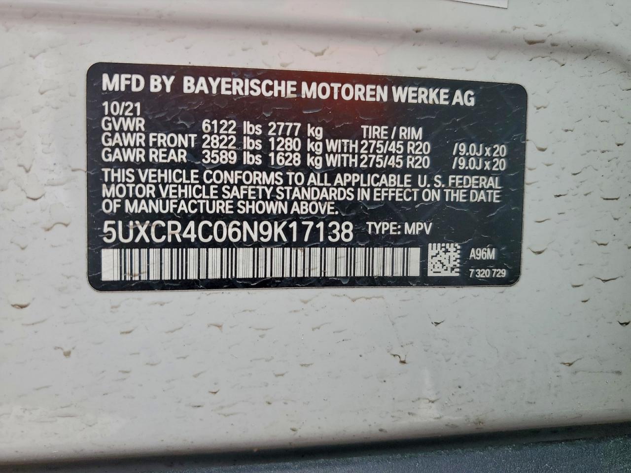 2022 BMW X5 SDRIVE 40I photo 14