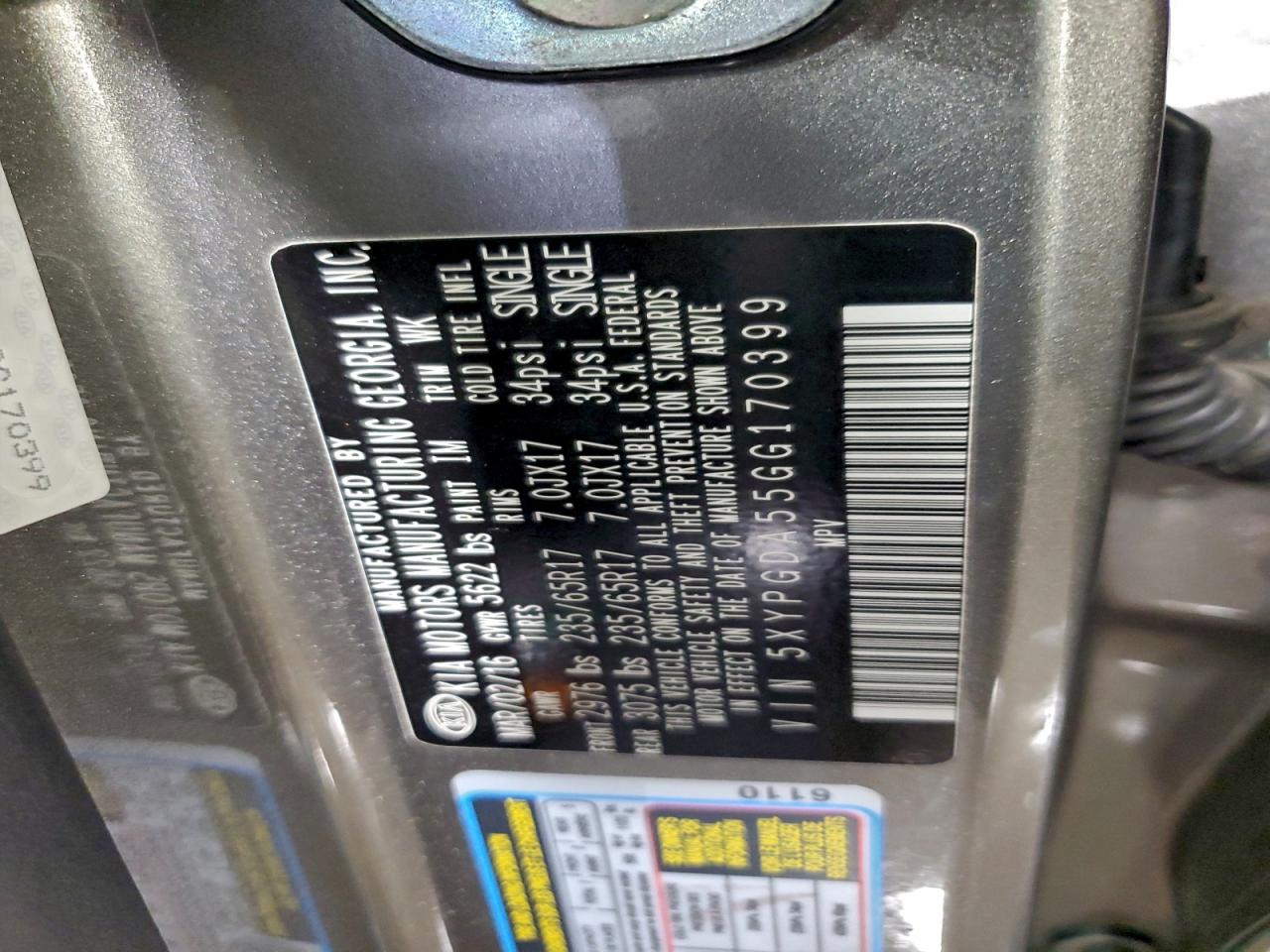 2016 KIA SORENTO LX photo 12