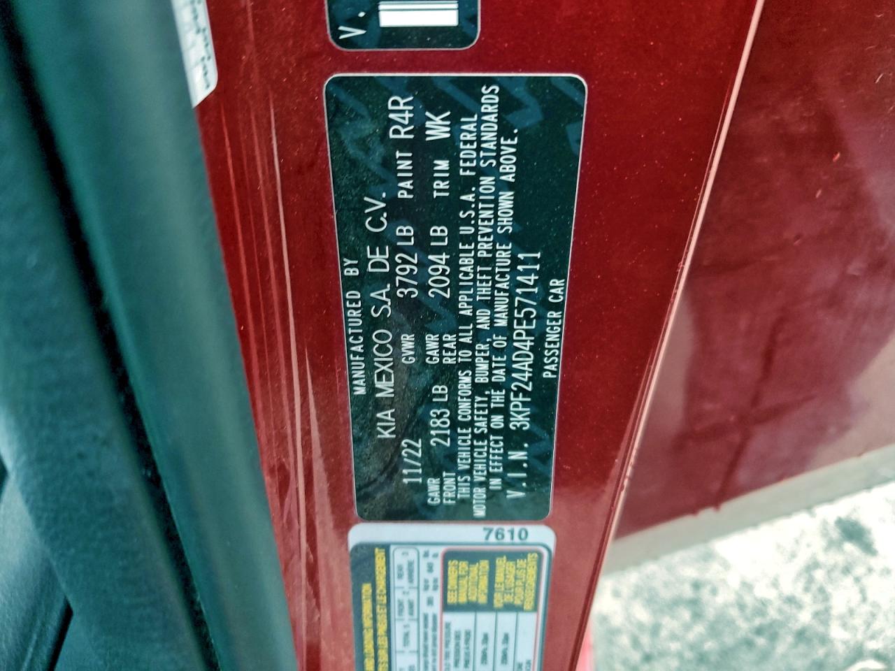 2023 KIA FORTE LX photo 12