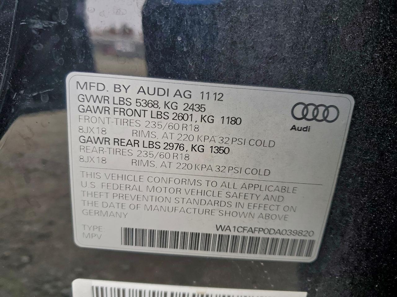 2013 AUDI Q5 PREMIUM photo 14