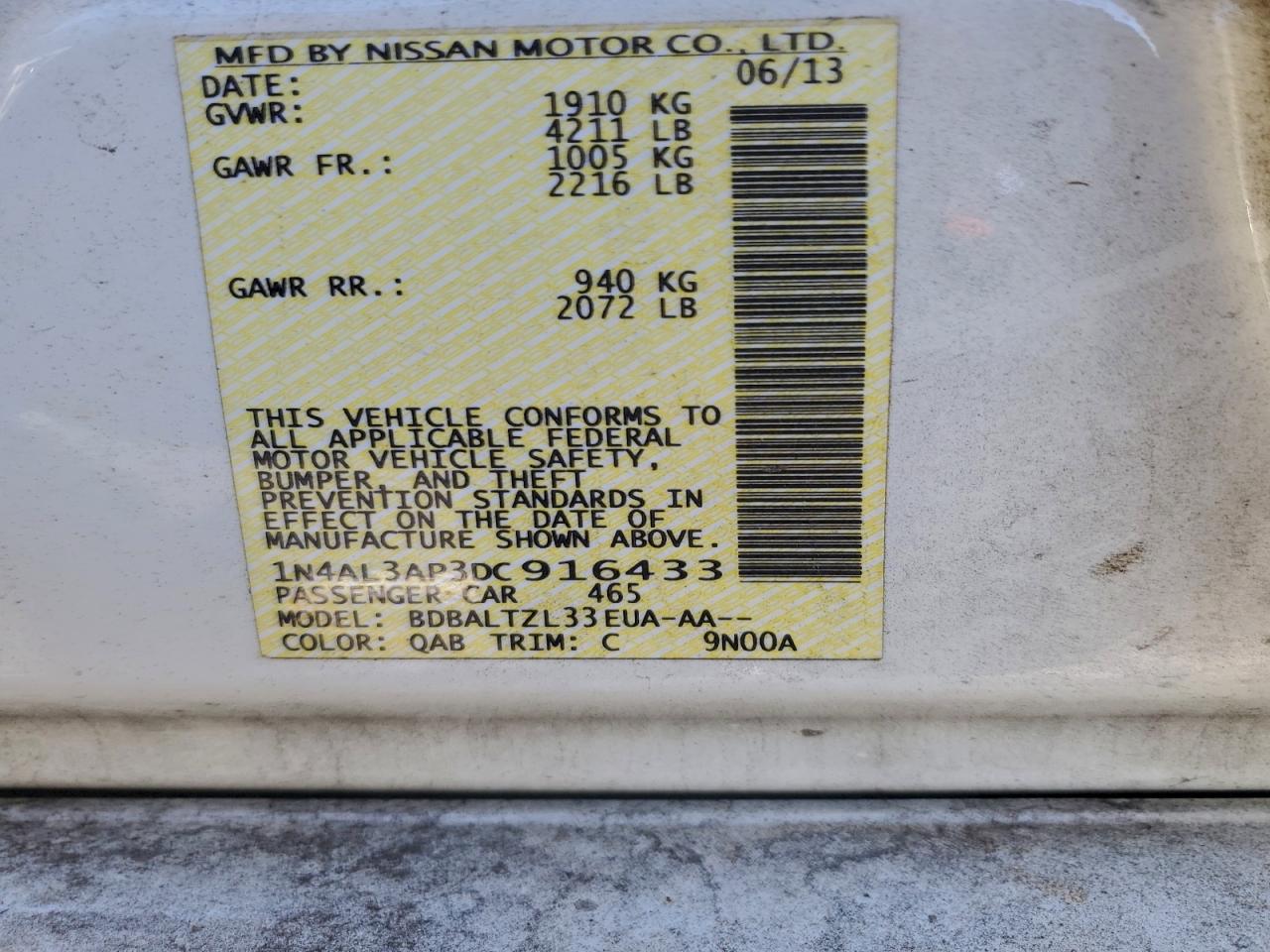 2013 NISSAN ALTIMA 2.5 photo 12