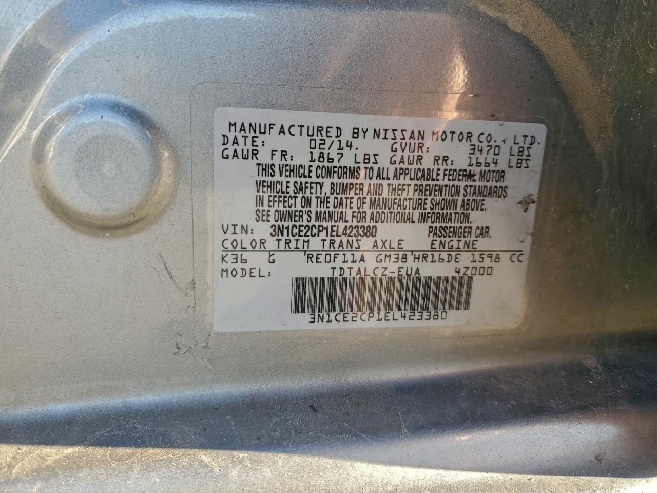 2014 NISSAN VERSA NOTE S photo 12