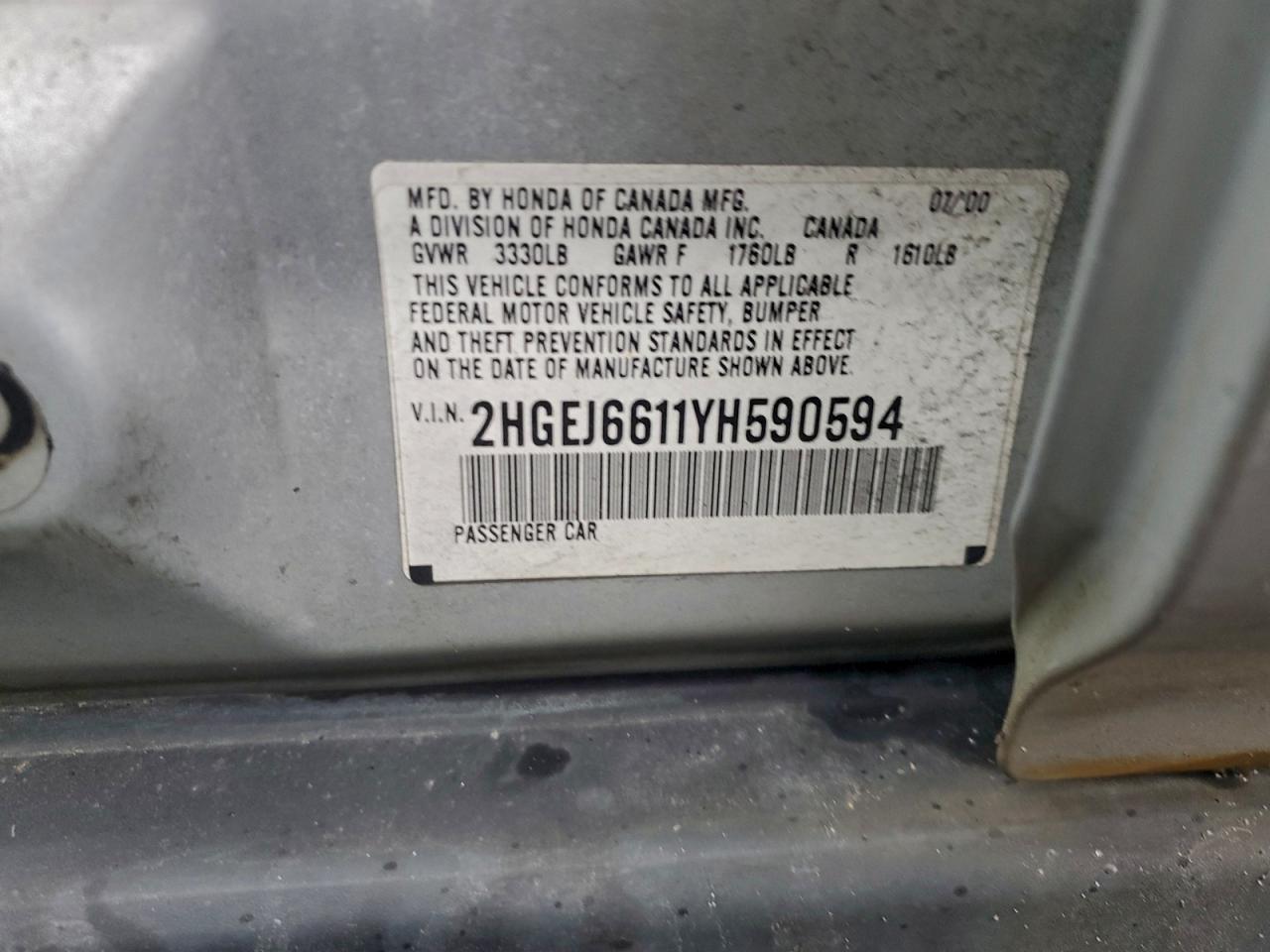 2000 HONDA CIVIC BASE photo 12