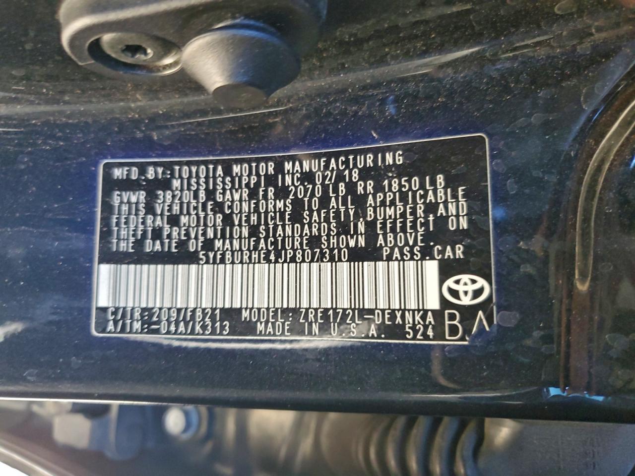 2018 TOYOTA COROLLA L photo 13