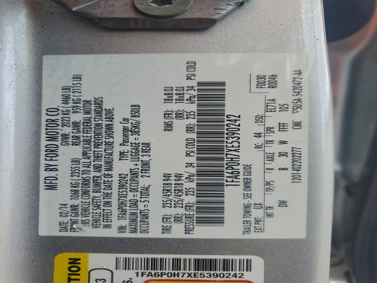 2014 FORD FUSION SE photo 12