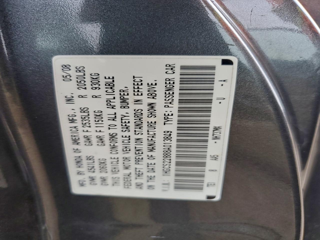 2008 HONDA ACCORD EXL photo 12