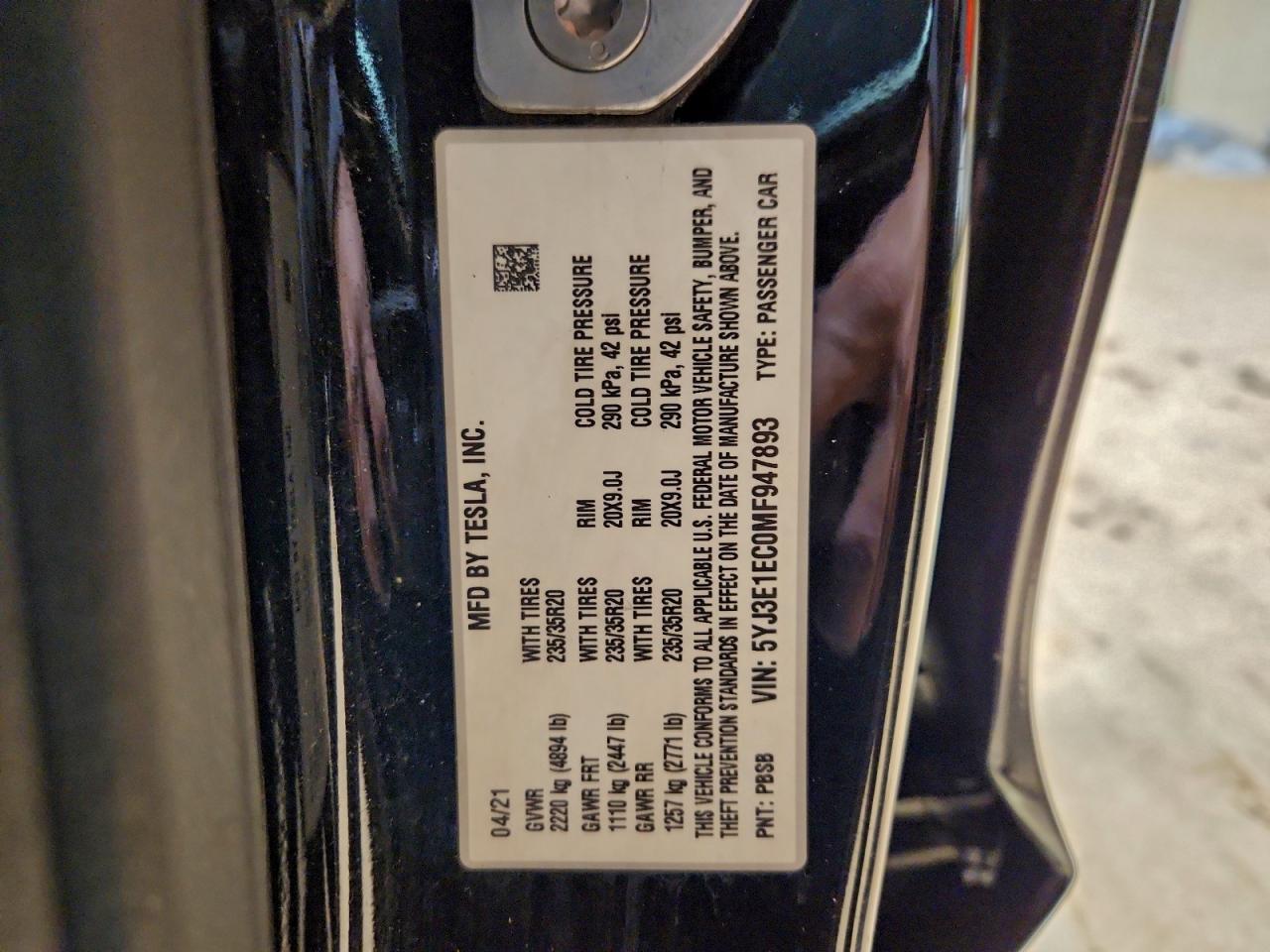 2021 TESLA MODEL 3 photo 12