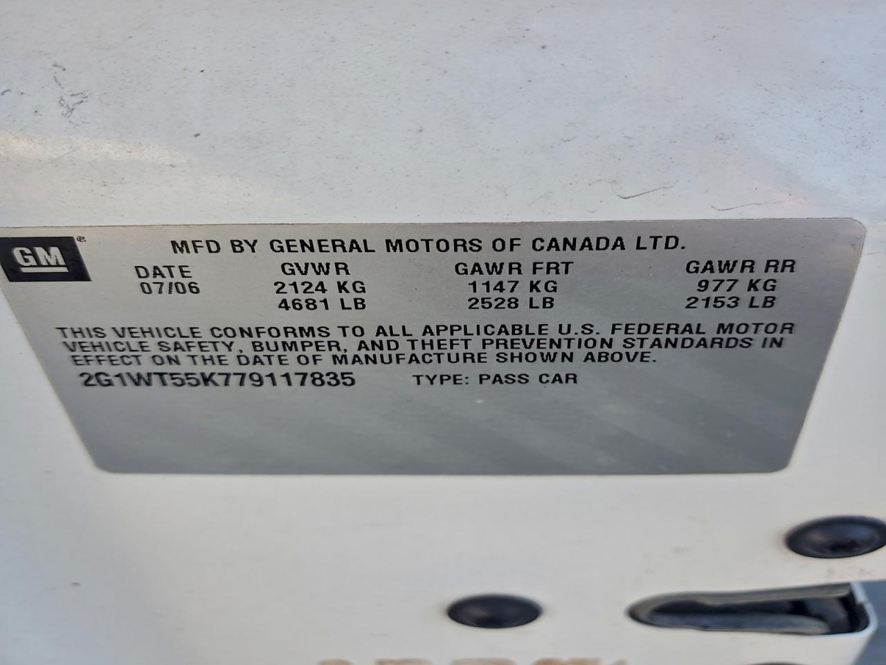 2007 CHEVROLET IMPALA LT photo 12