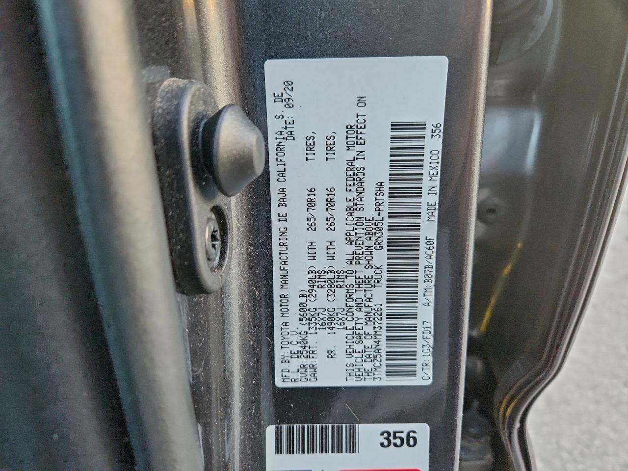 2021 TOYOTA TACOMA DOUBLE CAB photo 12