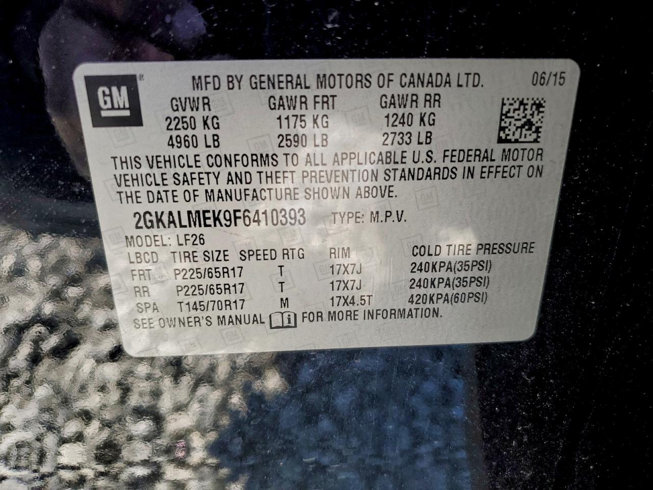 2015 GMC TERRAIN SLE photo 13