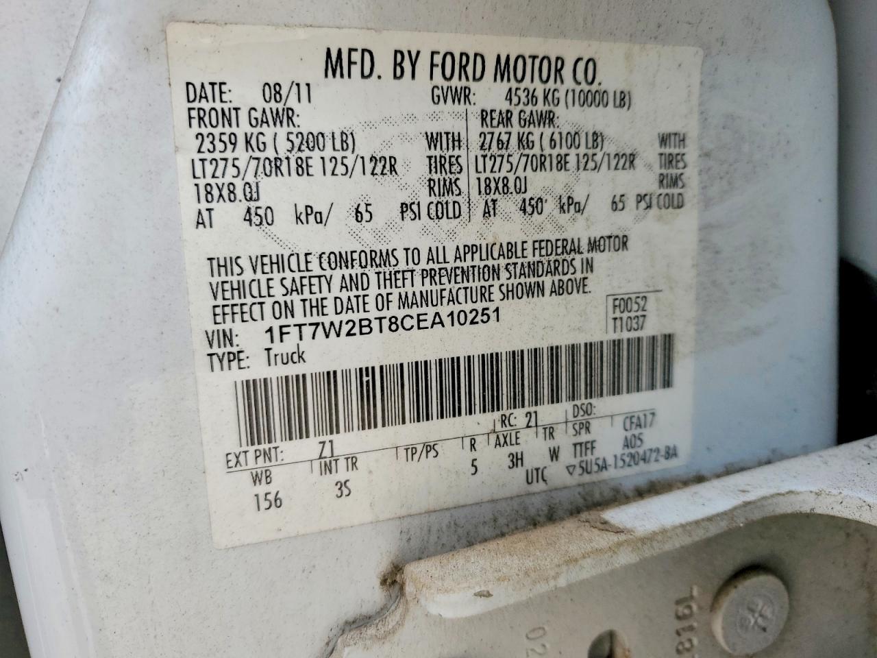 2012 FORD F250 SUPER DUTY photo 12