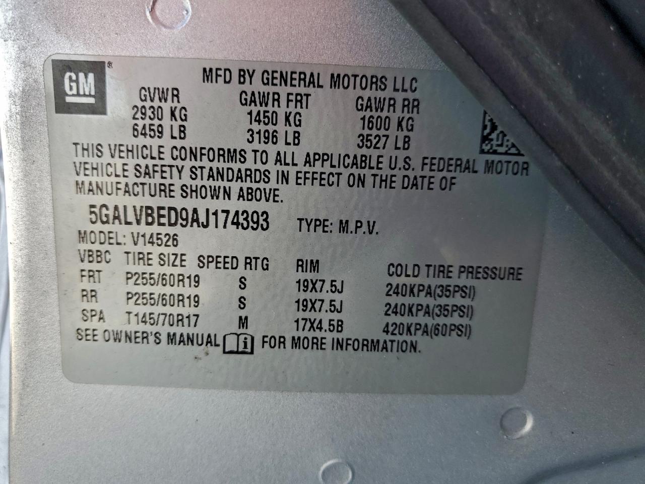 2010 BUICK ENCLAVE CXL photo 13