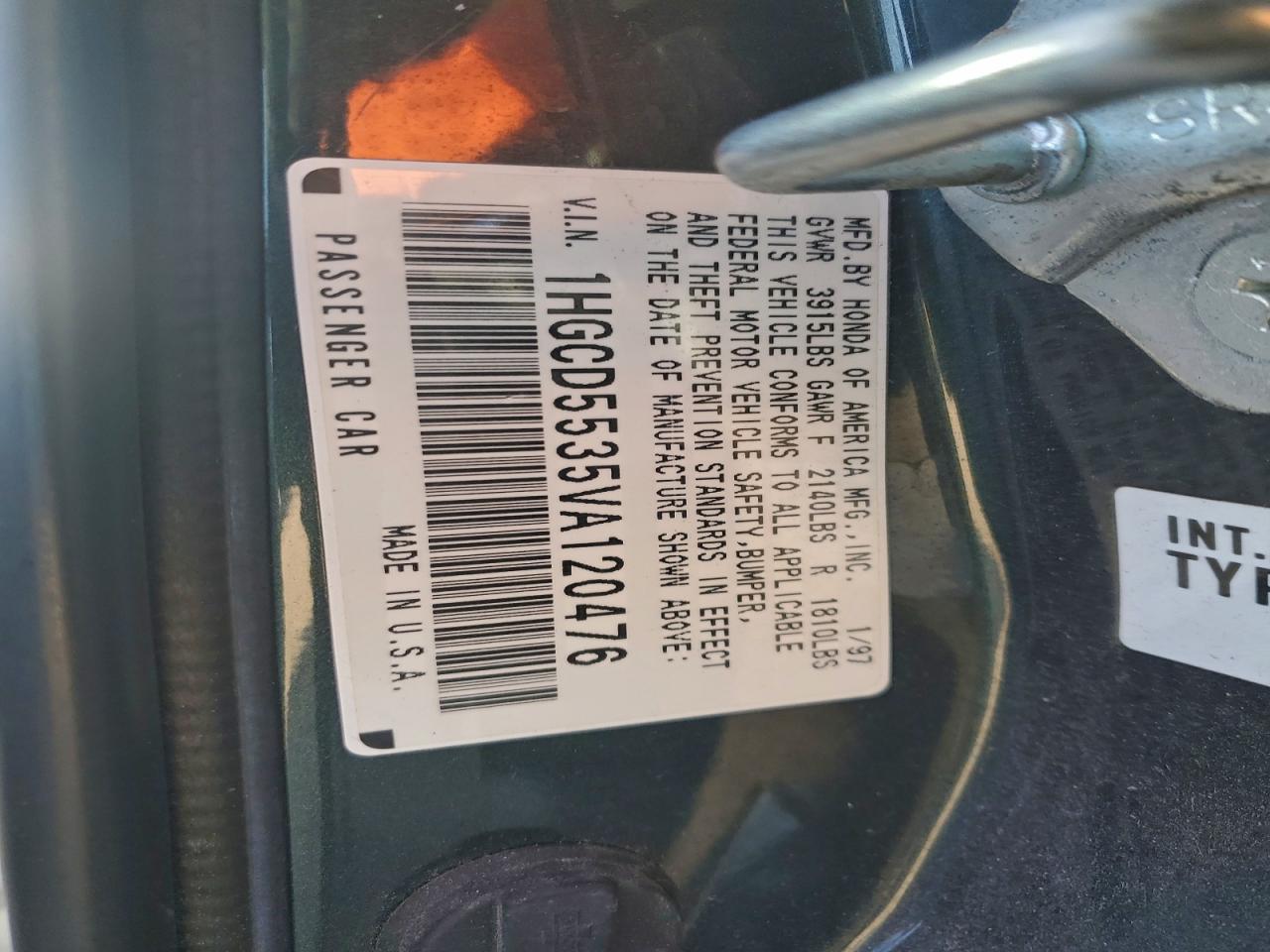1997 HONDA ACCORD LX photo 12