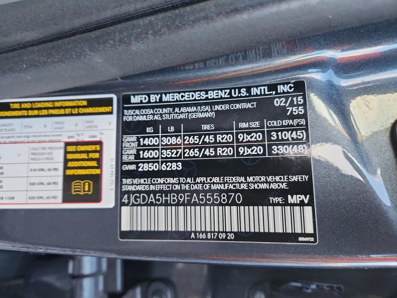 2015 MERCEDES-BENZ ML 350 4MATIC photo 13