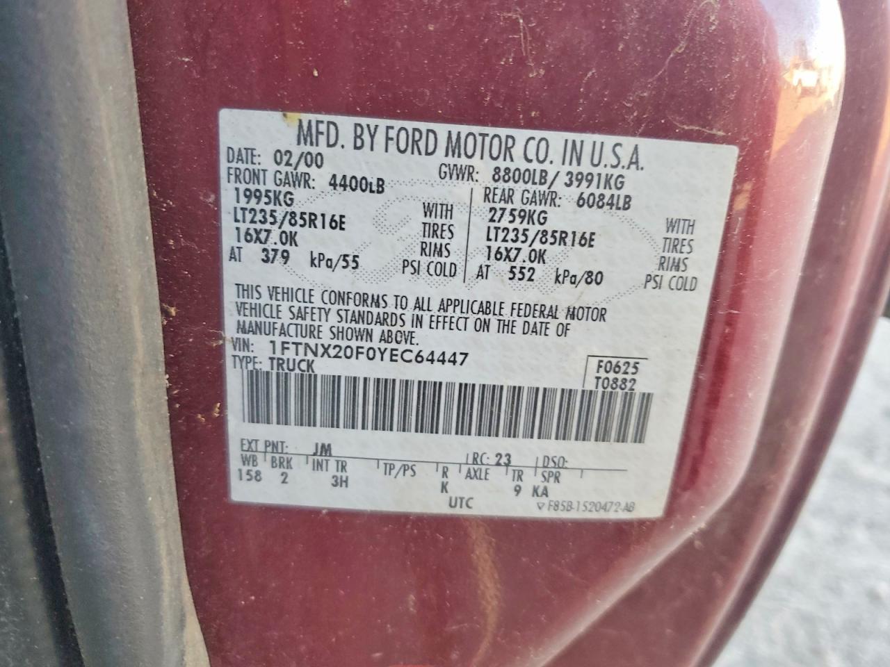2000 FORD F250 SUPER DUTY photo 12