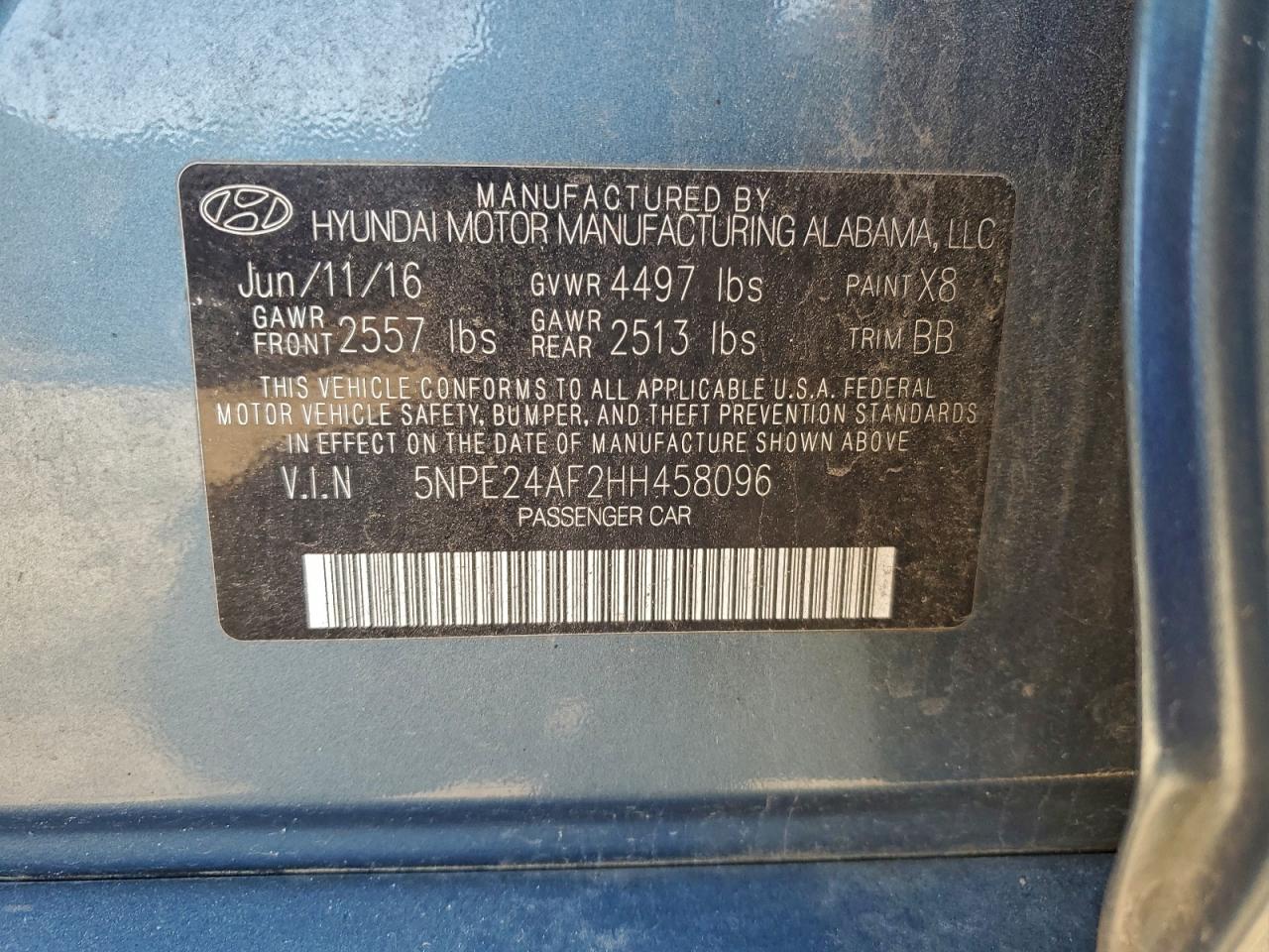 2017 HYUNDAI SONATA SE photo 13