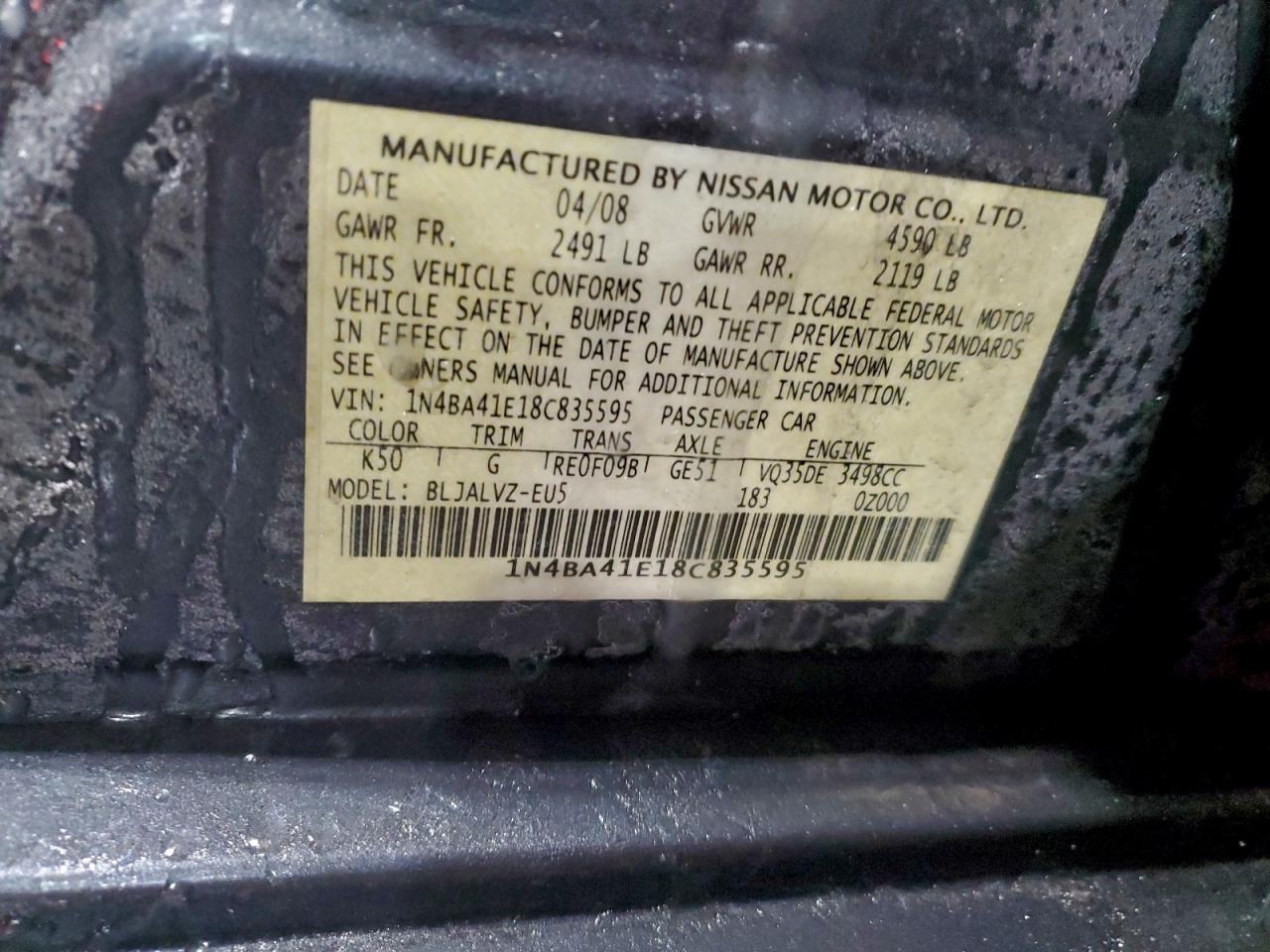 2008 NISSAN MAXIMA SE photo 12