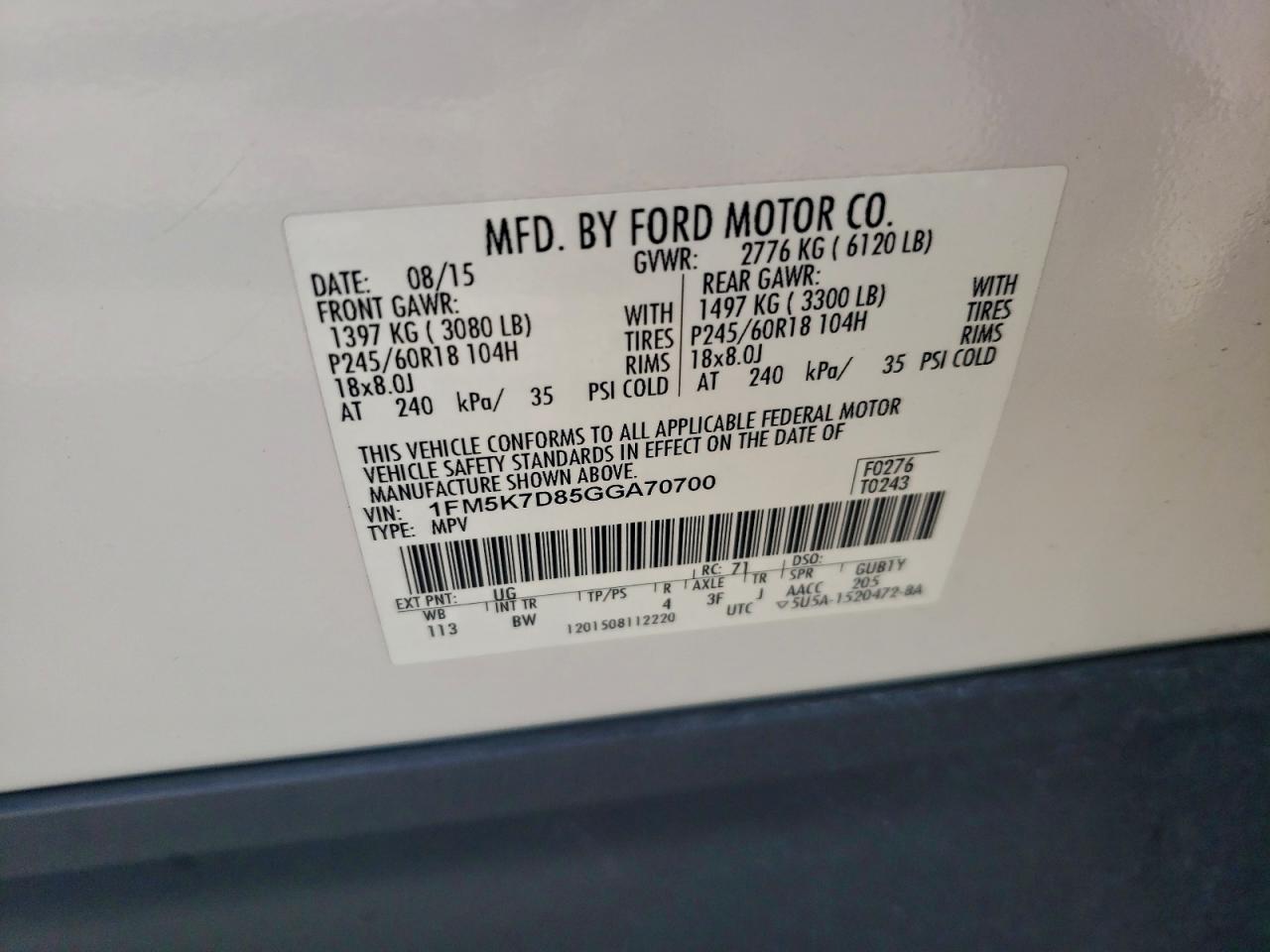 2016 FORD EXPLORER XLT photo 25